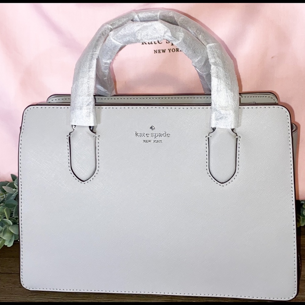 NEW WITH TAGS. Kate Spade Laurel Way Reese Satchel in “Nimbus Grey”.